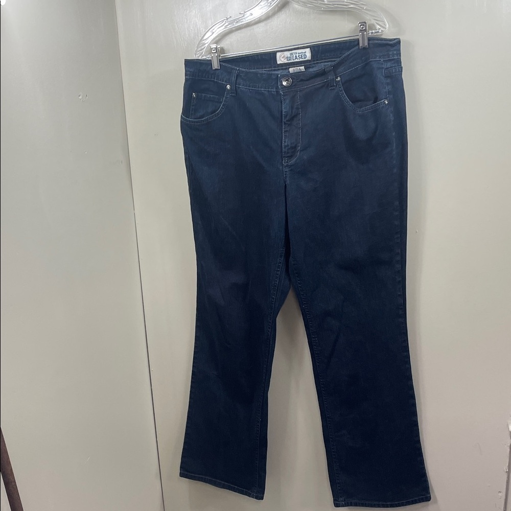 Faded Glory stretch bootcut eased Dark Indigo Flare Jeans size 16